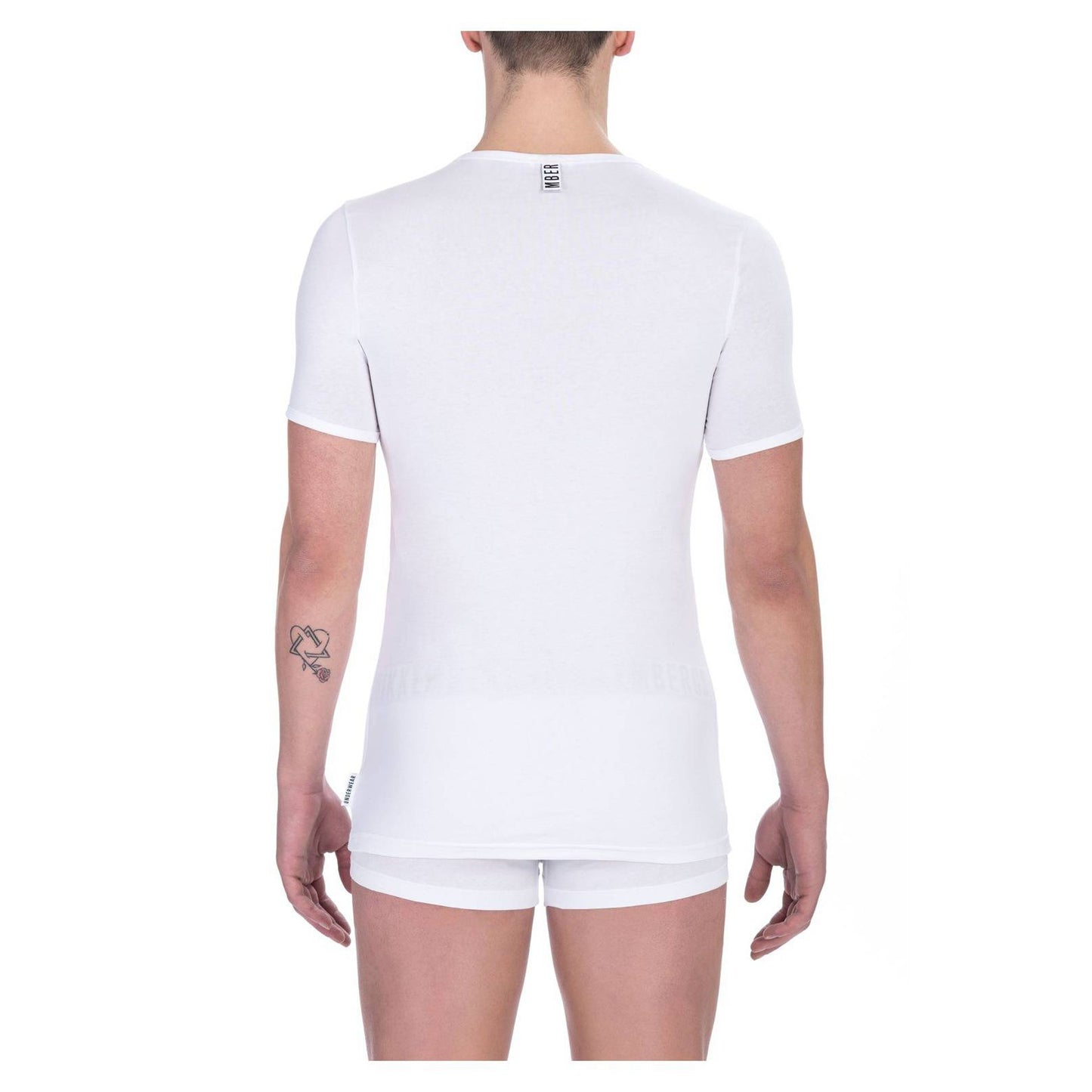 Bikkembergs T-shirt blanc Col V