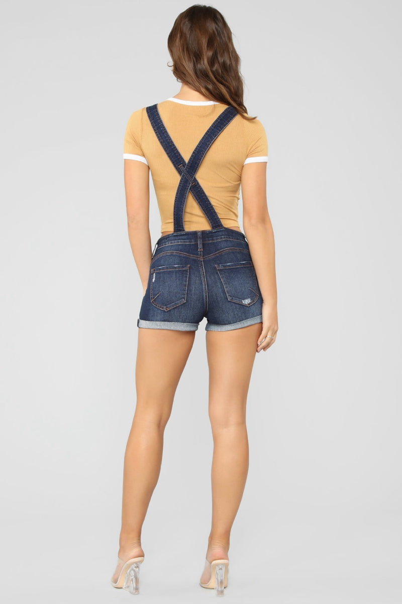 Salopette d'été en denim style décontracté déchiré