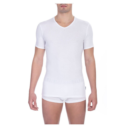 Bikkembergs T-shirt blanc Col V