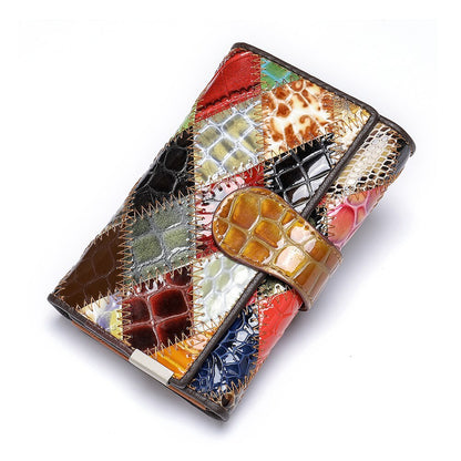 WESTAL – portefeuille Patchwork en cuir véritable
