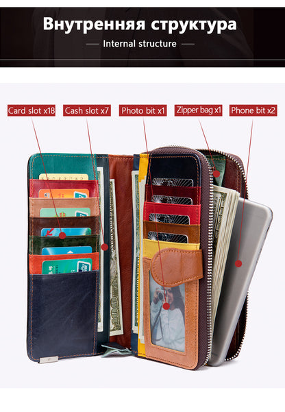 WESTAL – portefeuille Patchwork en cuir véritable