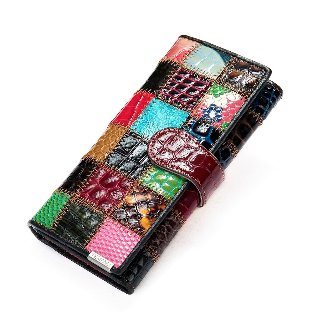 WESTAL – portefeuille Patchwork en cuir véritable