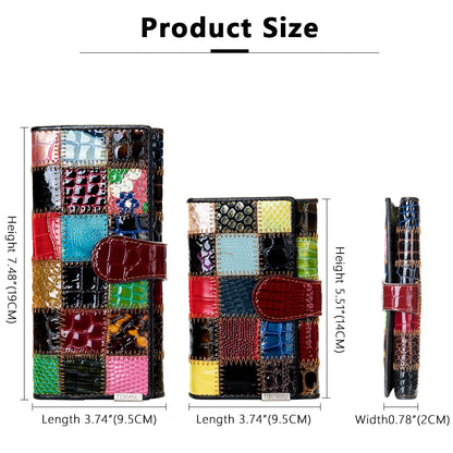 WESTAL – portefeuille Patchwork en cuir véritable