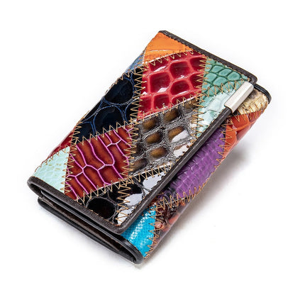 WESTAL – portefeuille Patchwork en cuir véritable