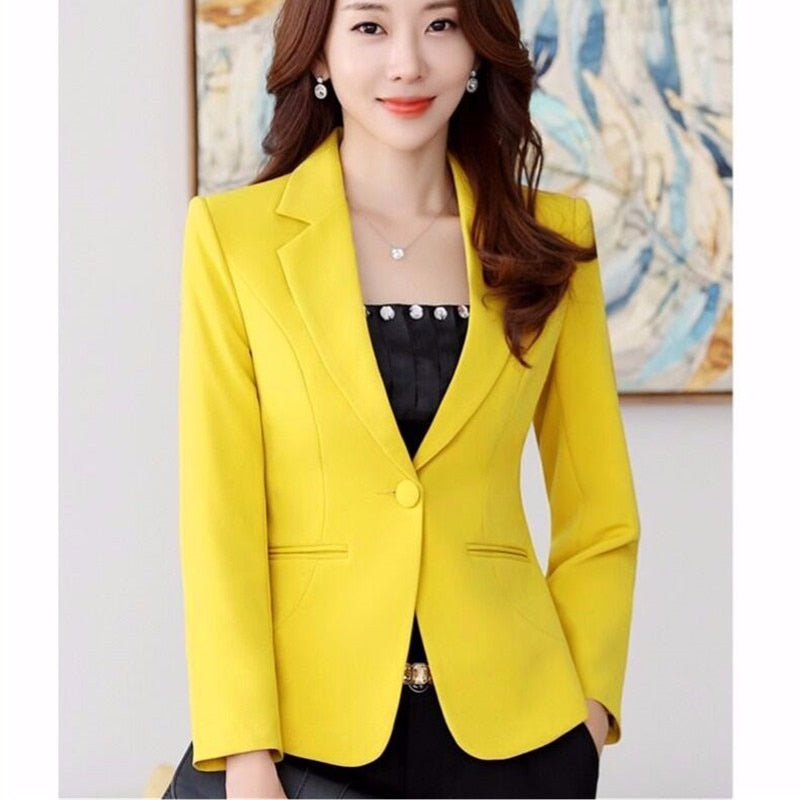Blazer un bouton couleur unie