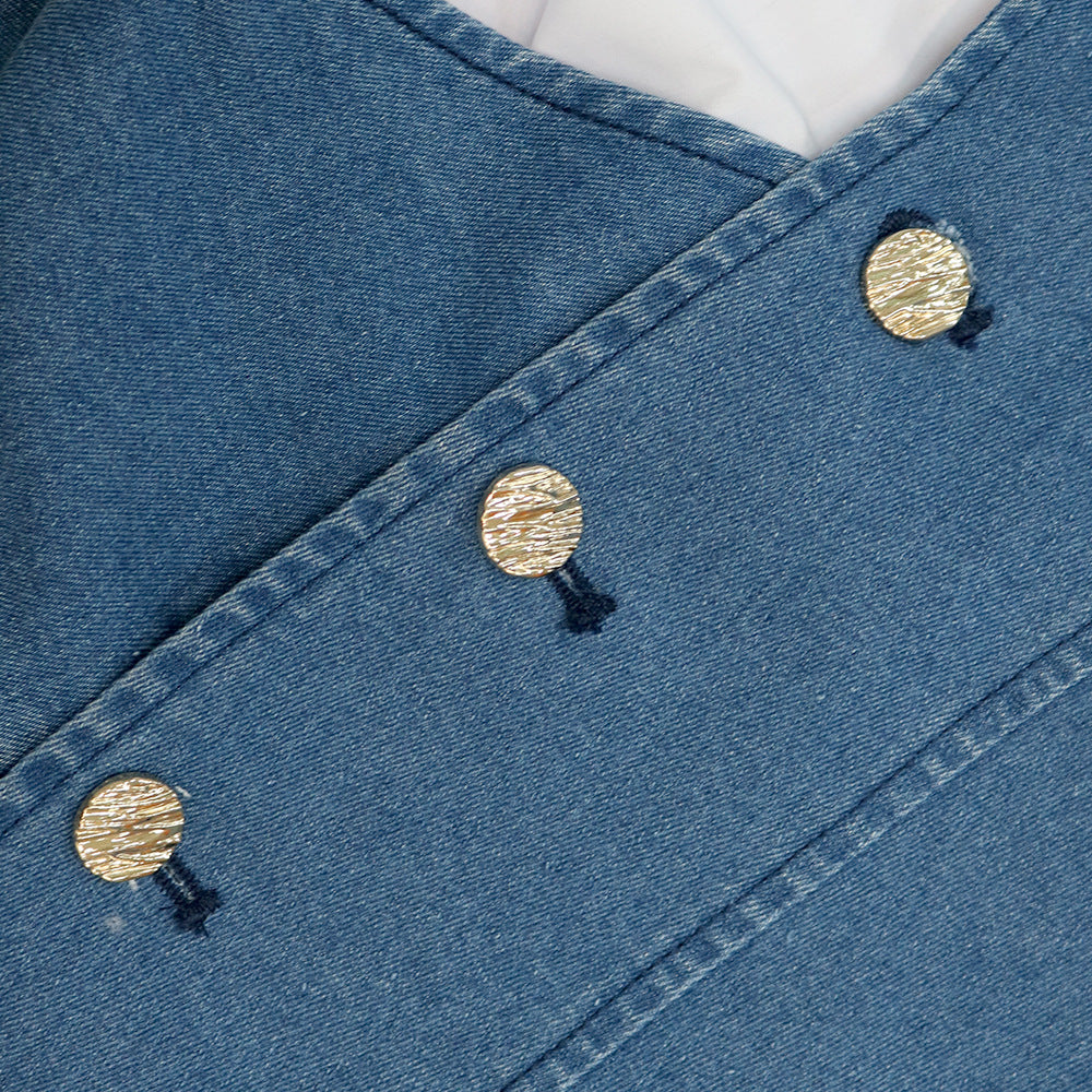 Robe en jeans assemblés manches longues