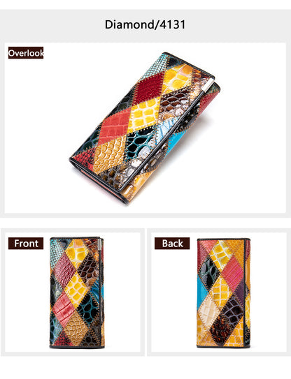 WESTAL – portefeuille Patchwork en cuir véritable