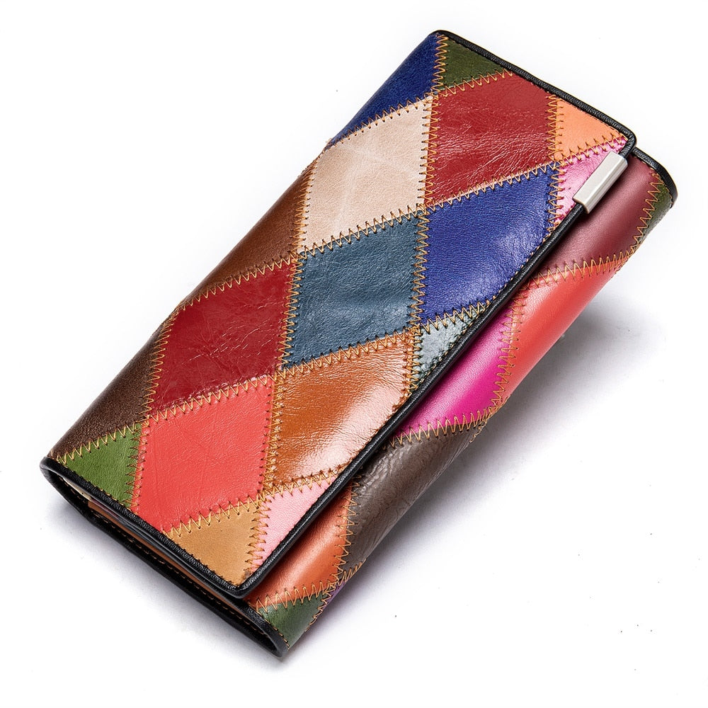 WESTAL – portefeuille Patchwork en cuir véritable
