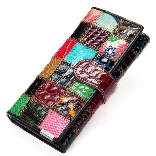 WESTAL – portefeuille Patchwork en cuir véritable