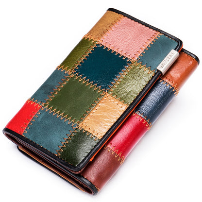 WESTAL – portefeuille Patchwork en cuir véritable