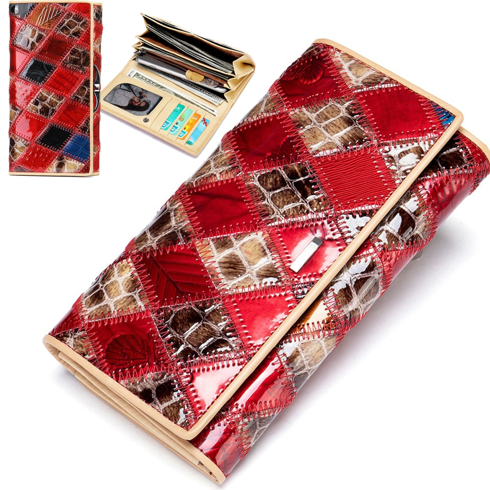 WESTAL – portefeuille Patchwork en cuir véritable
