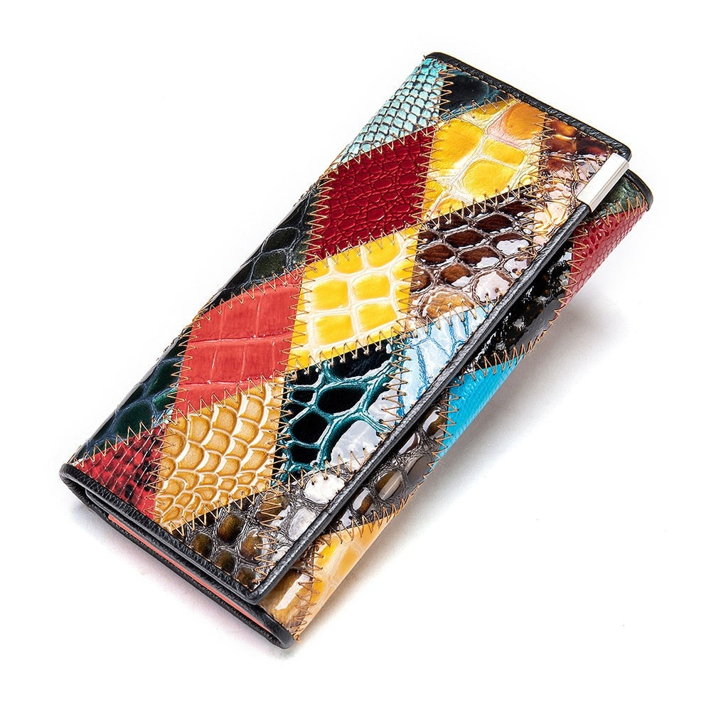 WESTAL – portefeuille Patchwork en cuir véritable