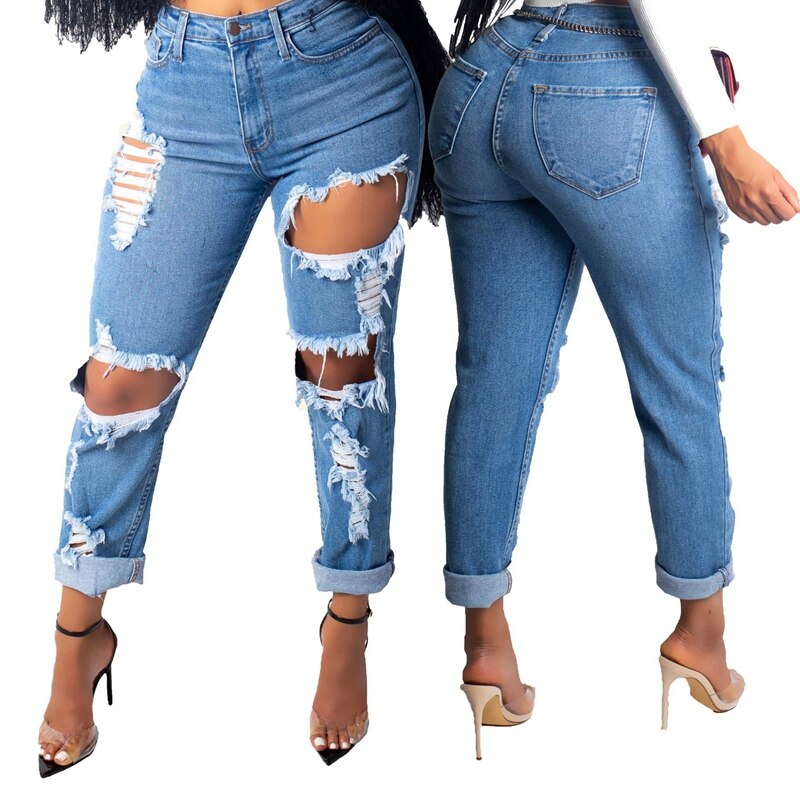 Pantalon Jeans vintage style déchiré