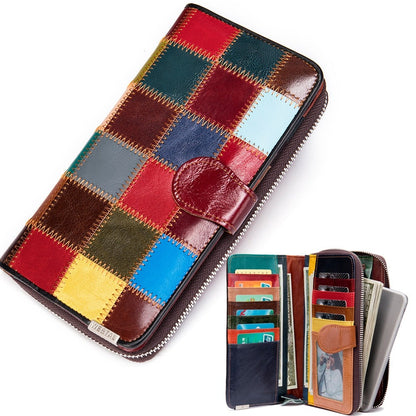 WESTAL – portefeuille Patchwork en cuir véritable