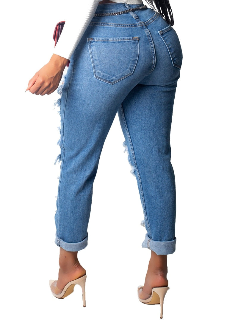 Pantalon Jeans vintage style déchiré