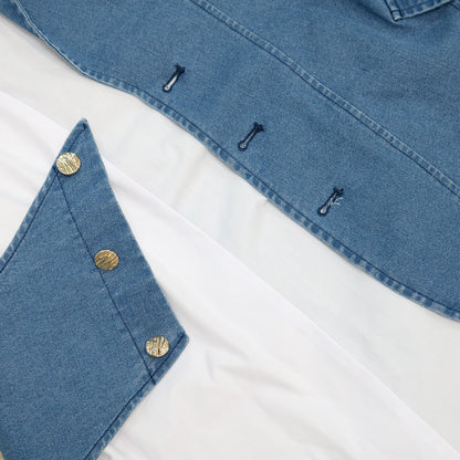 Robe en jeans assemblés manches longues