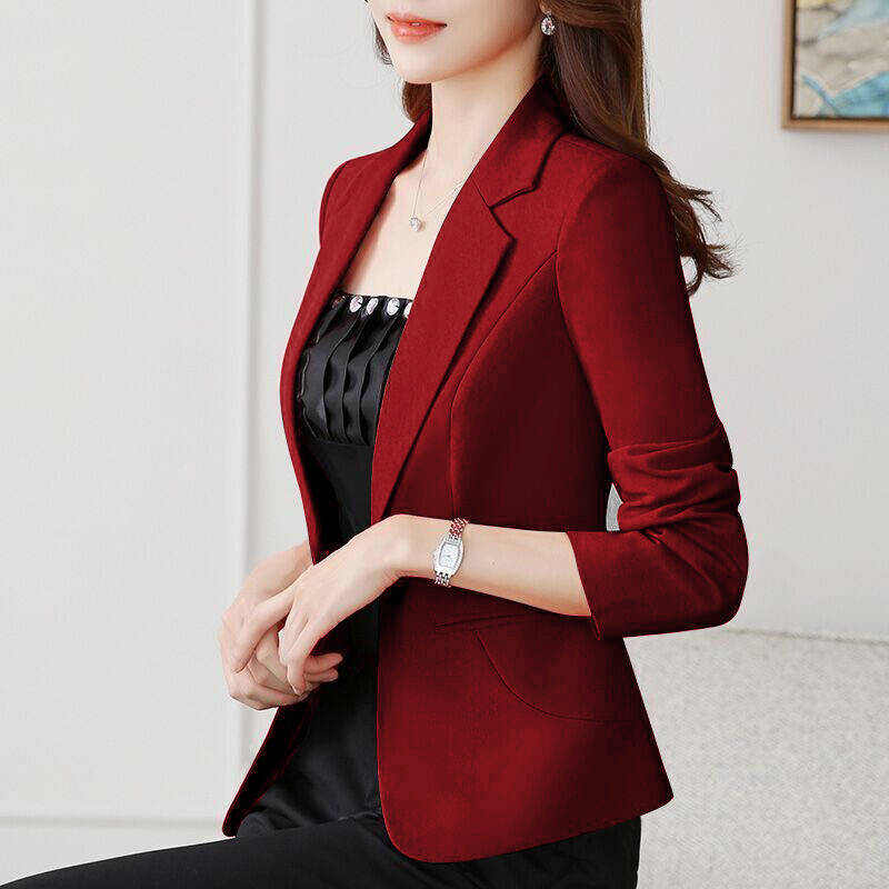 Blazer un bouton couleur unie