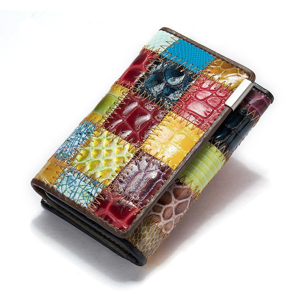 WESTAL – portefeuille Patchwork en cuir véritable