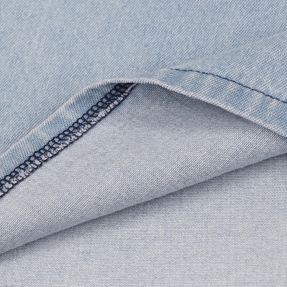 Robe jeans balançoire manche courte avec ceinture et fermeture éclair