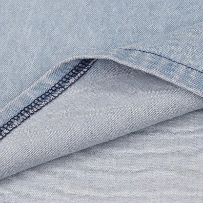 Robe jeans balançoire manche courte avec ceinture et fermeture éclair