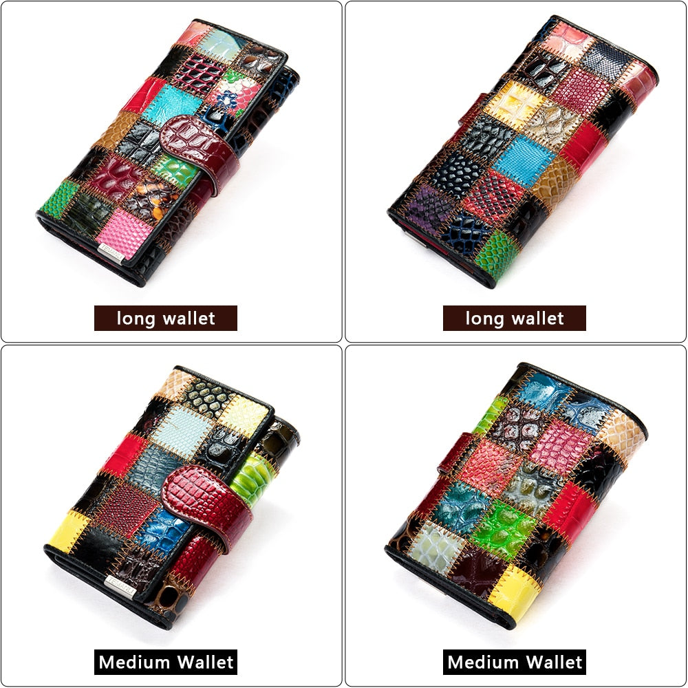 WESTAL – portefeuille Patchwork en cuir véritable