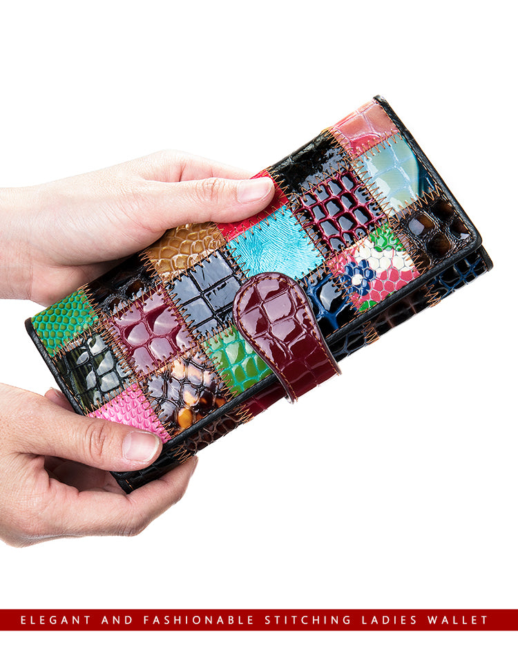 WESTAL – portefeuille Patchwork en cuir véritable