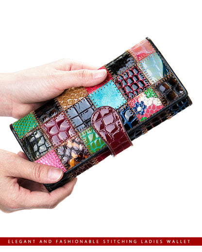 WESTAL – portefeuille Patchwork en cuir véritable