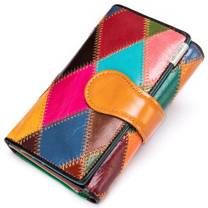 WESTAL – portefeuille Patchwork en cuir véritable
