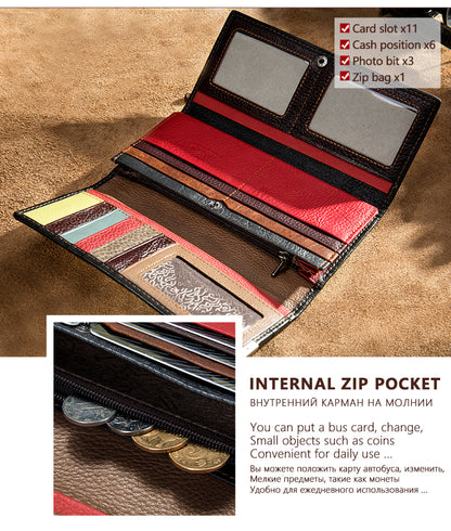 WESTAL – portefeuille Patchwork en cuir véritable