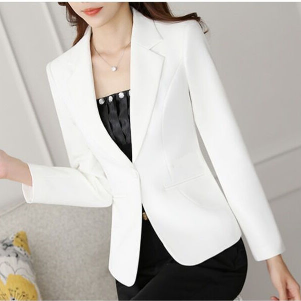 Blazer un bouton couleur unie