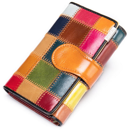 WESTAL – portefeuille Patchwork en cuir véritable