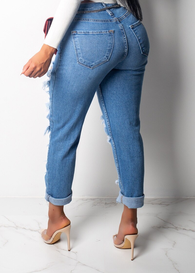 Pantalon Jeans vintage style déchiré