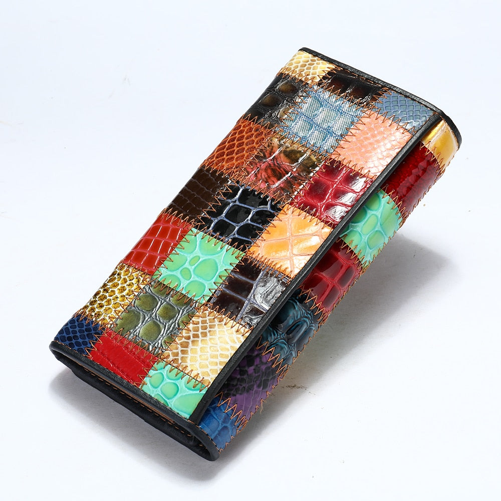 WESTAL – portefeuille Patchwork en cuir véritable