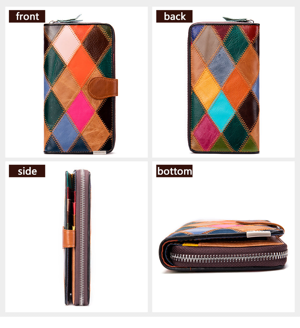 WESTAL – portefeuille Patchwork en cuir véritable